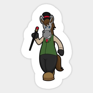 Horse with Hat & Cane Sticker